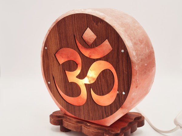 Lampe de sel 5 kg Aum - symbole de géométrie sacrée